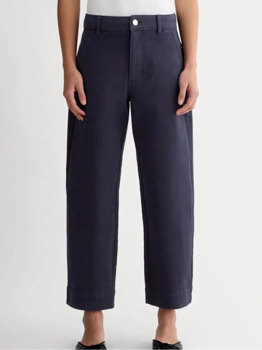 Everlane wide-leg cropped pants in Navy